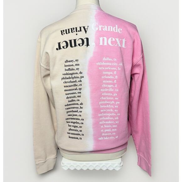 Ariana Grande SM Sweetener World Tour Two Tone Tie Dye Thank U Sweet Sweatshirt - Picture 3 of 6